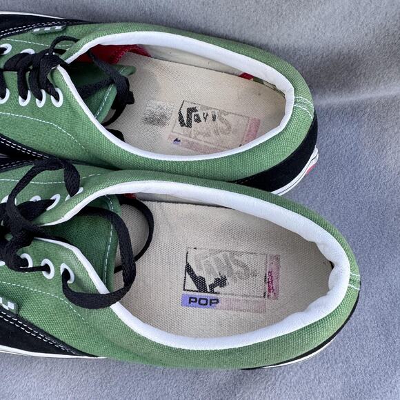 Vans Era Shoes Mens Size 12‎ Black Green Suede Canvas Skate POP Low Top Classic - Picture 5 of 9